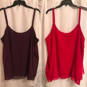 2 Torrid double layer split back tank tops!!!